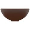vidaXL Luxury Bathroom Basin Round Matt Dark Brown 12.8x5.5" Ceramic