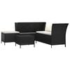 vidaXL Garden Lounge Set Black, Cream White