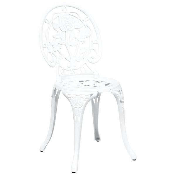 vidaXL Garden Bistro Set 3 pcs White Aluminium