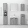vidaXL Bathroom Furniture Set Grey sonoma Engineered wood, Glass Tall