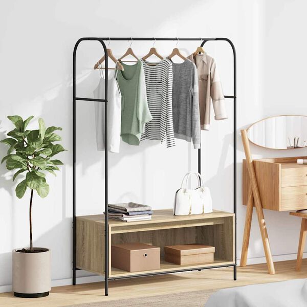 vidaXL Clothes Rack Brown Oak 100 x 44 x 160 cm Engineered Wood