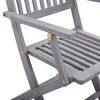 vidaXL Outdoor Chair Set of 6 Gray Solid Acacia wood Standard Foldable