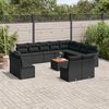 vidaXL Garden Sofa Set Black PE Rattan Large Modular