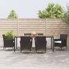 vidaXL Garden Dining Set Black Poly Rattan Large Seats Many