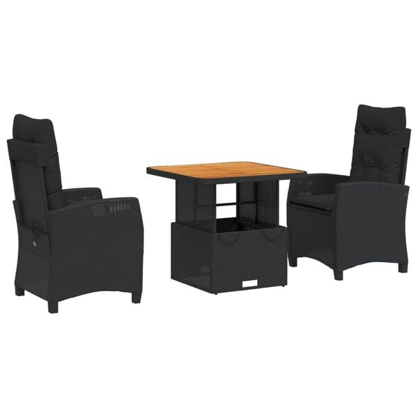 vidaXL Garden Dining Set Black
