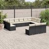 vidaXL Garden Sofa Set Black, Cream White