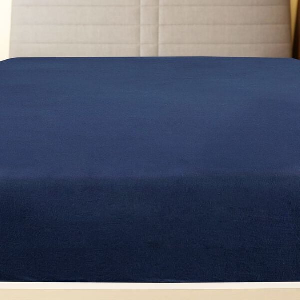 vidaXL Jersey Fitted Sheet Set of 2 Navy Blue 100% cotton Standard