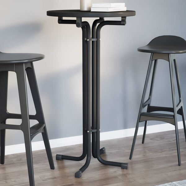 vidaXL Dining Table Black Engineered wood, powder-coated steel Medium