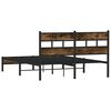 vidaXL Bed Frame Smoked Oak Steel and engineered wood Double Bed Frame