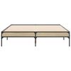 vidaXL Bed Frame Sonoma oak Engineered wood, metal, plywood Double