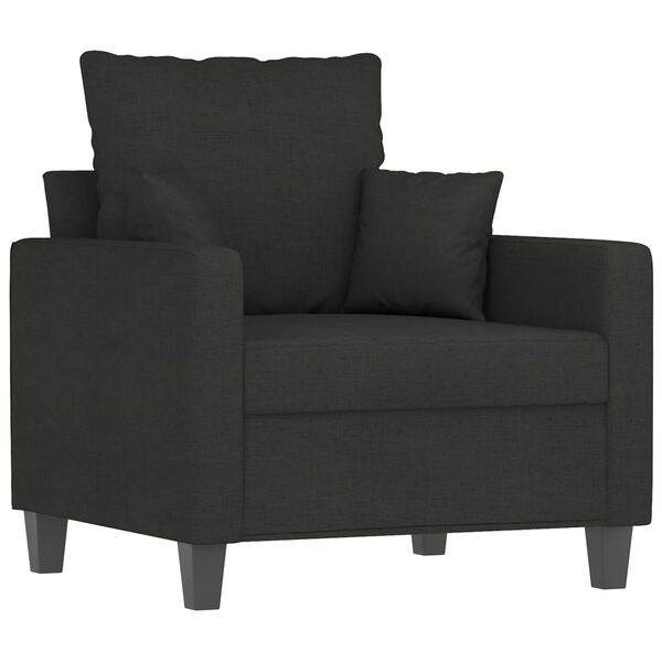 vidaXL Sofa Chair With Footstool Black