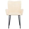 vidaXL Dining Chair Set of 2 Cream Velvet (100% polyester), metal, plywood