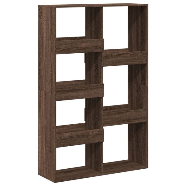 vidaXL Bookcase Brown Oak Engineered Wood Large Modern Sleek