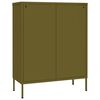 vidaXL Drawer Cabinet Olive Green Steel 31.5 in x 13.8 in x 40.0 in