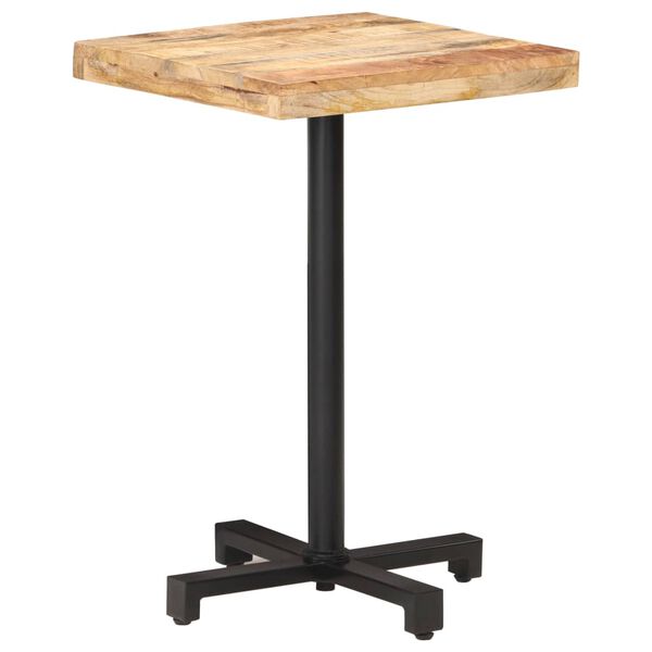 vidaXL Bistro Table Natural Mango Wood and Black Rough Mango Wood