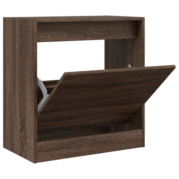 vidaXL Shoe Cabinet Brown Oak Engineered Wood Compact Shoe Cabinet