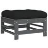 vidaXL Garden Footstool Grey and Black