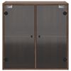vidaXL Wall Cabinet Brown Oak Engineered Wood, Glass 26.8 x 14.6 x 27.0 in