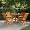 vidaXL Outdoor Dining Set Teak Solid teak wood Medium Foldable