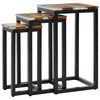 vidaXL Nesting Table Set of 3 Brown and Transparent