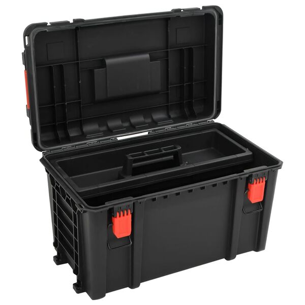 vidaXL Portable Flight Case Black 22.4"x13.8"x12.8" PP