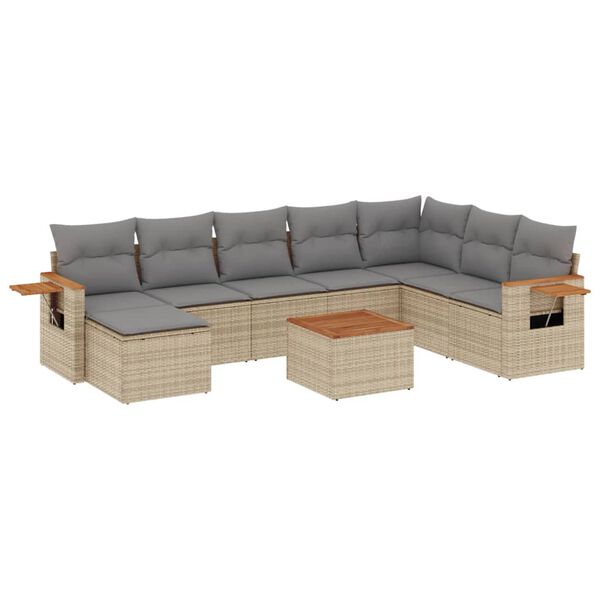 vidaXL Garden Sofa Set Beige, Light Grey