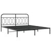 vidaXL Bed Frame Black Steel Super King Metal Bed Frame Durable