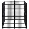 vidaXL Dog Kennel Black Powder-coated Steel 59.6 sq ft Tough
