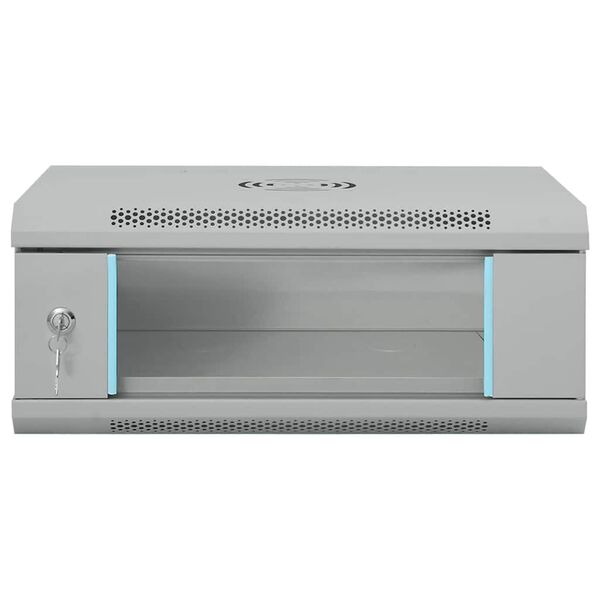 vidaXL Network Cabinet with Storage Gray 53 x 35 x 21 cm Steel