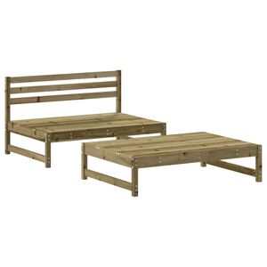 vidaXL Garden Lounge Set Natural Pine Impregnated pinewood Medium