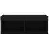 vidaXL TV Cabinet Black Engineered wood Medium TV Cabinet Rectangular