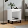 vidaXL Bedside Cabinet White Engineered wood, Metal 15.7x13.8x19.7 in