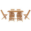 vidaXL Garden Dining Set 7 pcs Brown Solid Teak Wood