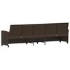 vidaXL Patio Sofa 5-Seater with Cushions Brown Poly Rattan