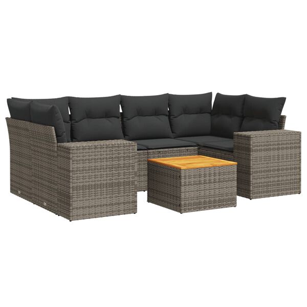 vidaXL Garden Sofa Set Grey