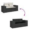 vidaXL Garden Sofa Set Black, Cream white