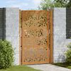 vidaXL Garden Gate 39.4x59.1" Weathering Steel Leaf Design