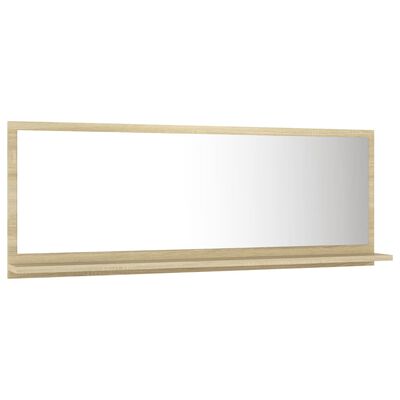 vidaXL Bathroom Mirror Sonoma Oak 39.4"x4.1"x14.6" Engineered Wood
