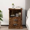 vidaXL Bedside Cabinet Smoked Oak Engineered Wood 16.9x14.2x23.6 in