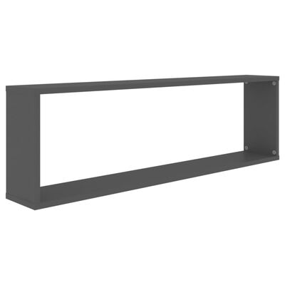 vidaXL Wall Cube Shelves 2 pcs Gray 39.4"x5.9"x11.8" Engineered Wood