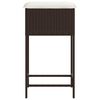 vidaXL Garden Bar Stool Brown Poly Rattan with a powder-coated steel frame