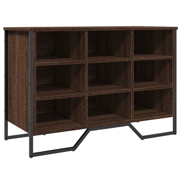 vidaXL Shoe Cabinet Brown Oak Engineered Wood, Metal Standard