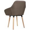 vidaXL Dining Chair Set of 2 Brown Polyester fabric, solid wood legs
