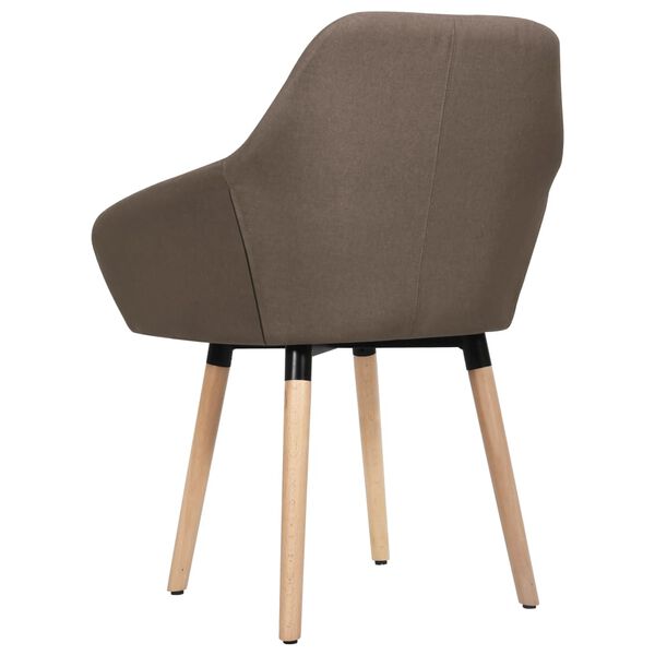 vidaXL Dining Chair Set of 2 Brown Polyester fabric, solid wood legs