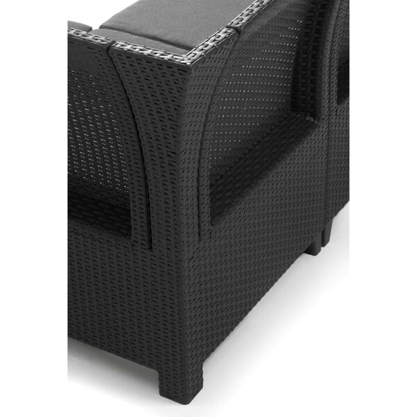 Keter Outdoor Sofa Graphite Polypropylene Large Outdoor Sofa Crescent