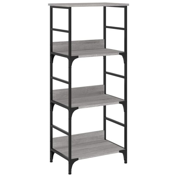 vidaXL Bookshelf Grey Sonoma Engineered wood, Steel Medium Bookshelf