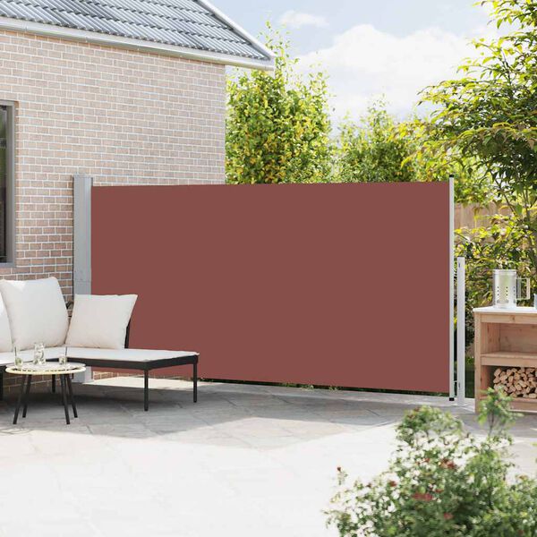 vidaXL Side Awning Brown and Grey