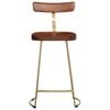 vidaXL Bar Stool Set of 2 Brown Solid mango wood, Iron Medium Footrest
