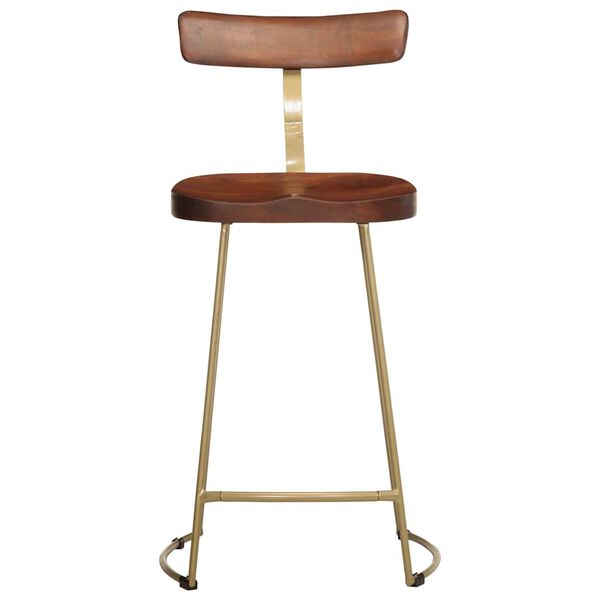 vidaXL Bar Stool Set of 2 Brown Solid mango wood, Iron Medium Footrest