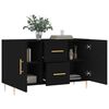 vidaXL Sideboard Black Engineered wood, Metal Medium Sideboard